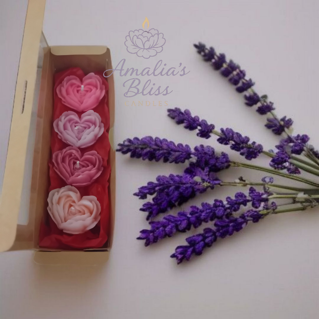 Rose Heart Mini Candles