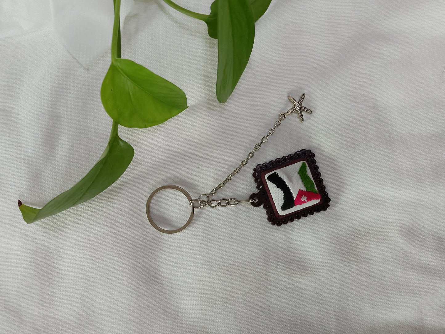 Hand - Embroidered Keychain - Virtual Bazaar Jordan
