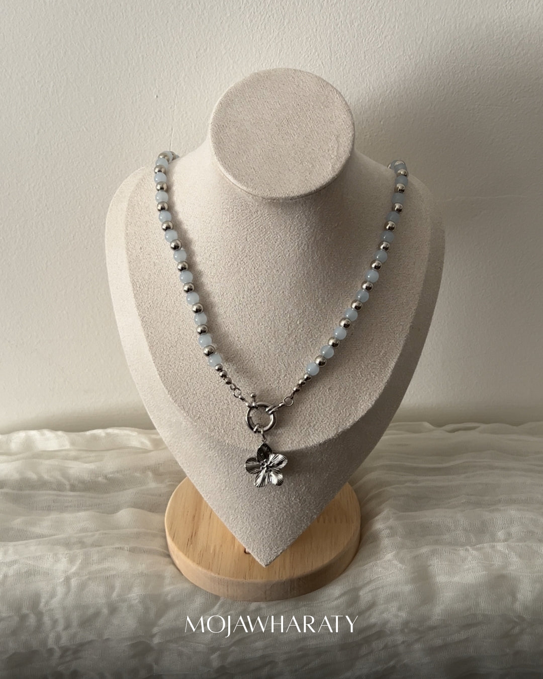 Aquamarine Flower Necklace