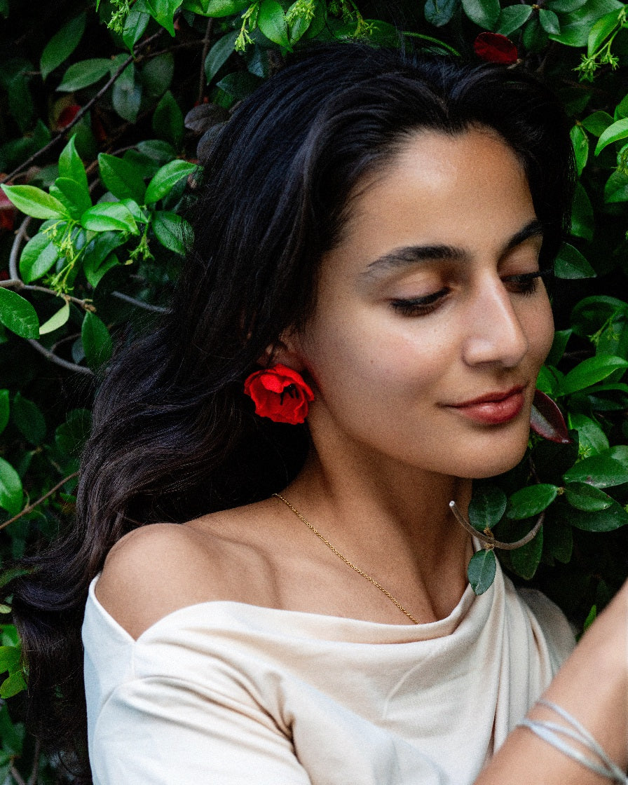 Poppy flower Earring