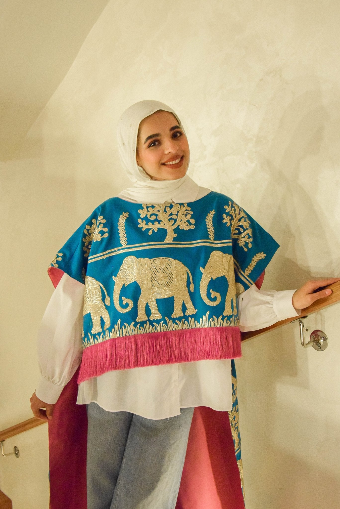 Blue Elephant Abaya - Virtual Bazaar Jordan