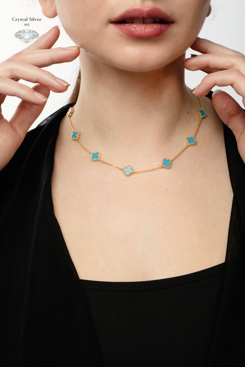 Coquette Style 925 Silver Necklace plated with Gold - Virtual Bazaar Jordan