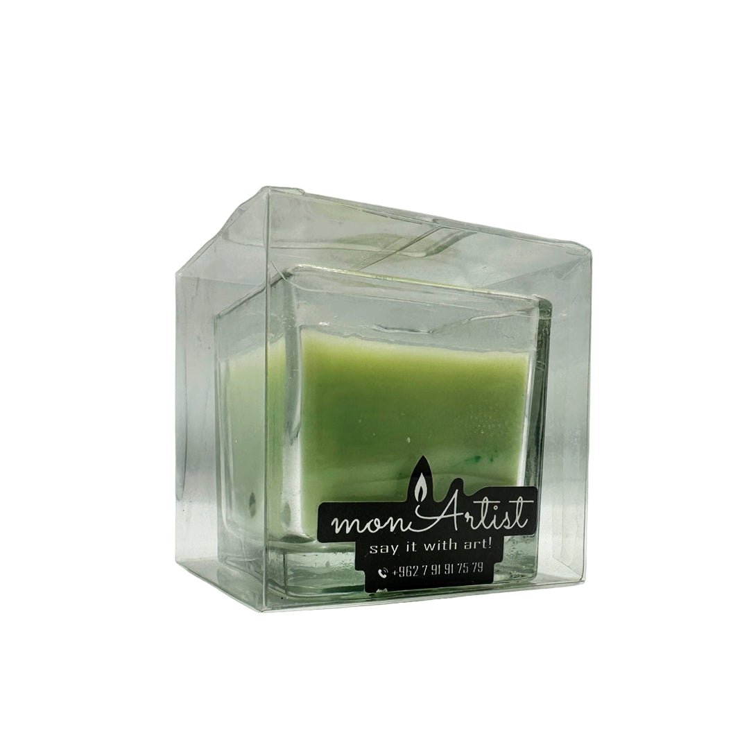 Square Glass Candle - Virtual Bazaar Jordan