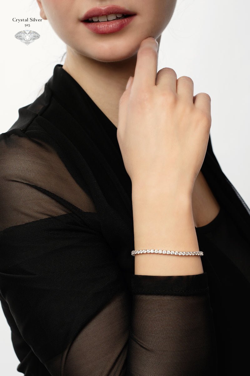 925 Silver Tennis Bracelet Studded With Zircon Stones - Virtual Bazaar Jordan