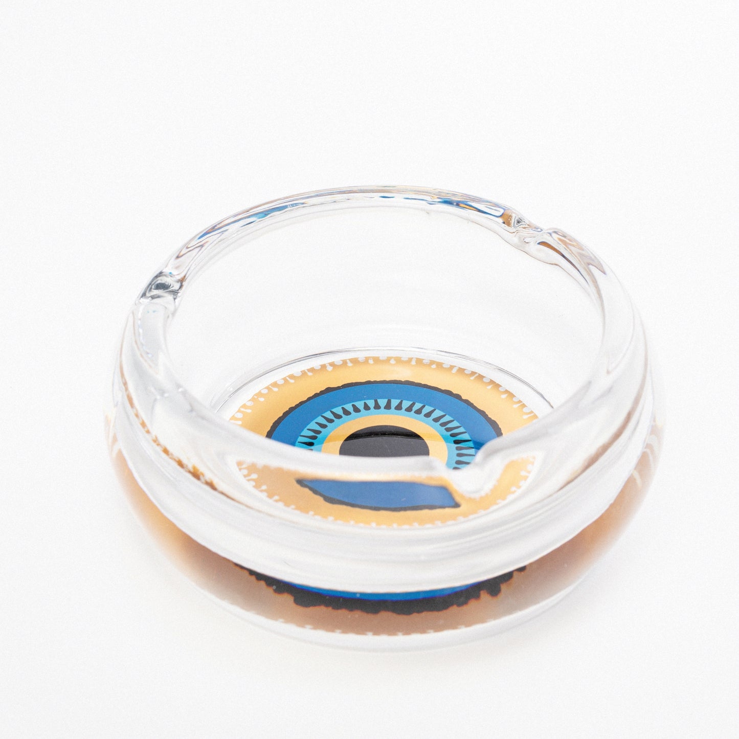 Hand Painted Glass Ashtray, - Virtual Bazaar Jordan