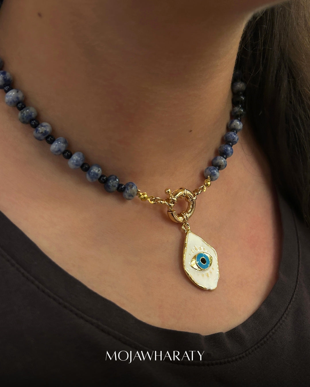 Sodalite & Lava Stone Necklace