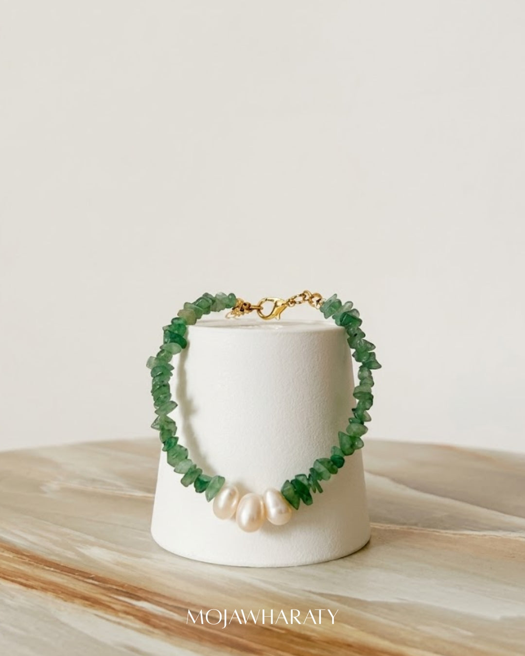 Green Aventurine and Fresh Water Pearl Bracelet