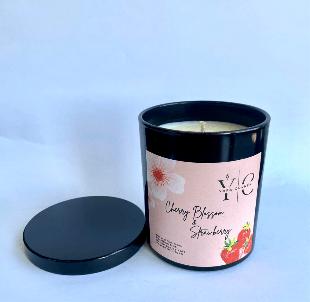 Yafa Candle Cherry Blossom and Strawberry - Virtual Bazaar Jordan