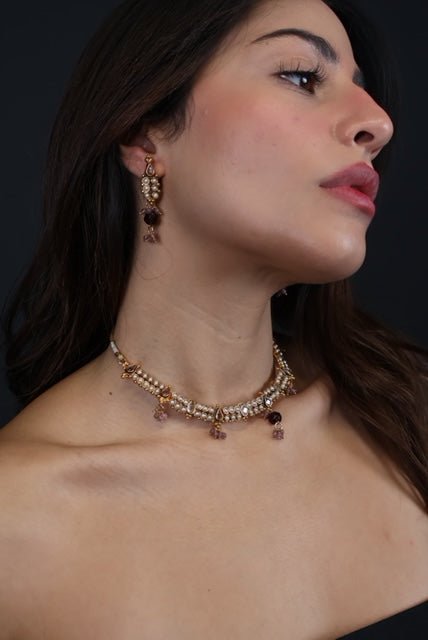 Indian set gold plated Neckless - Virtual Bazaar Jordan