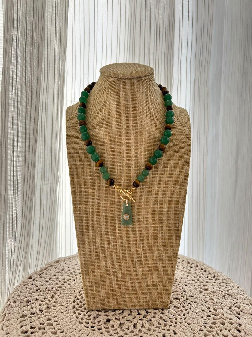 Aventurine with tiger eye necklace