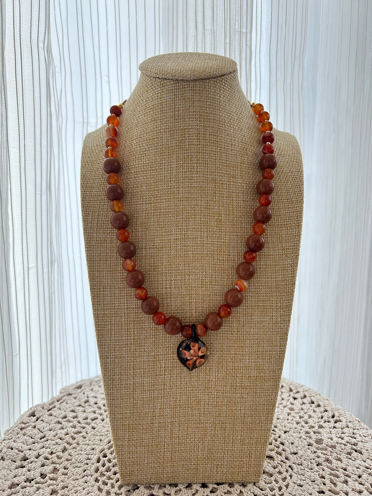Sand stone and Agate with pendant
