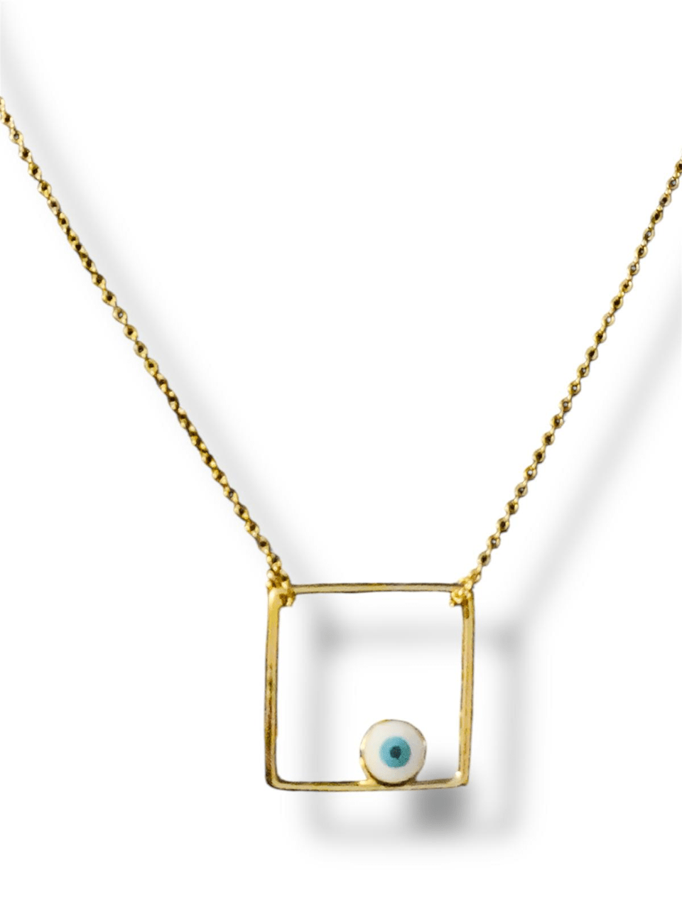 Modern Evil Eye Geometric Pendant Necklace - Virtual Bazaar Jordan