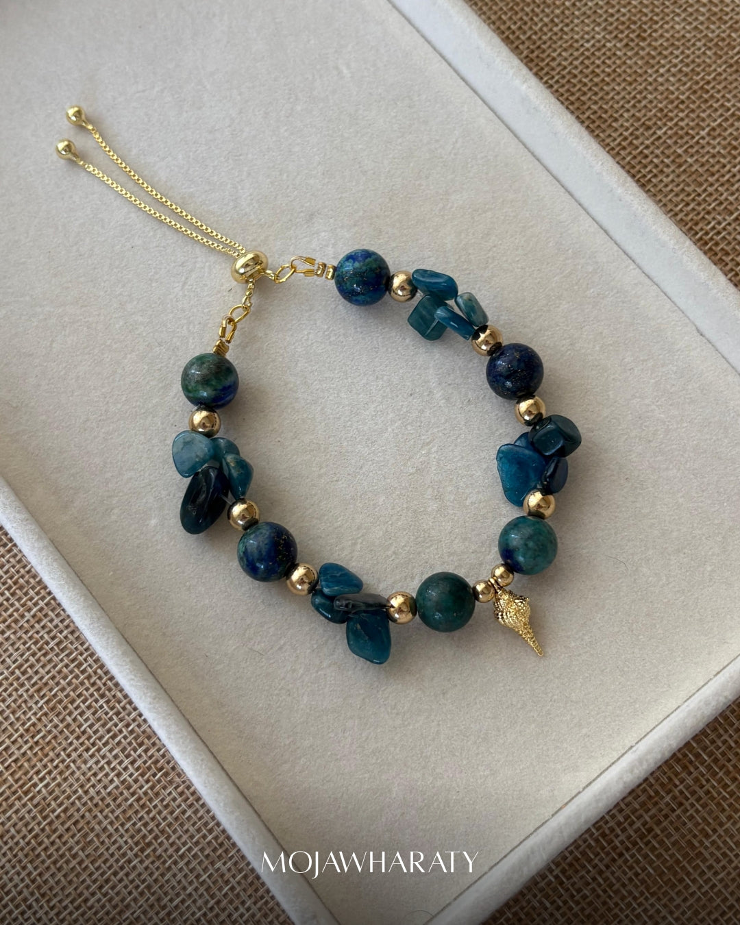 Lapis Lazuli Seashell Bracelet