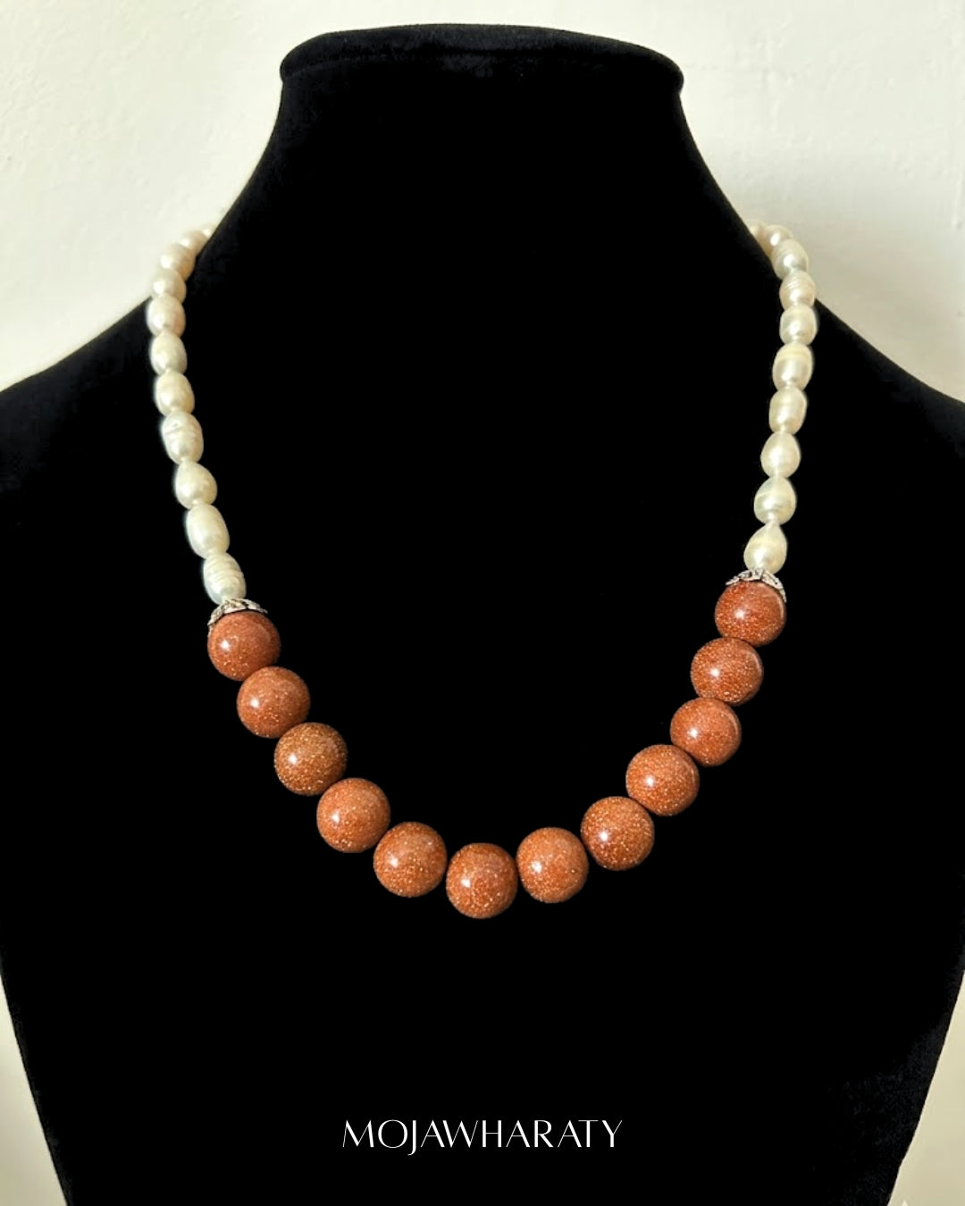 Sandstone and Fresh Water Pearl Necklace