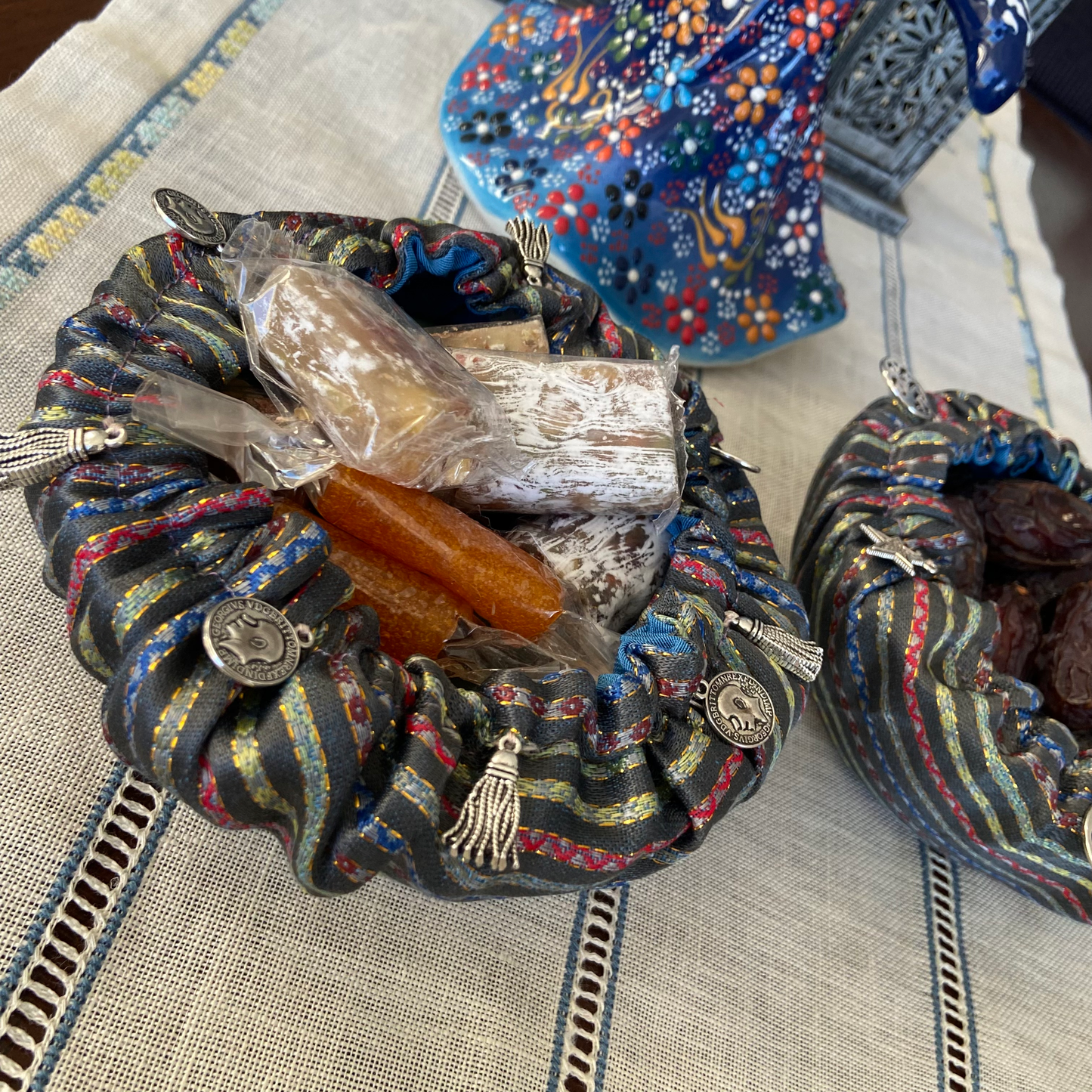 Set of two Sayah dates/ nuts/ chocolate bowl cover, From Nabila's Creations