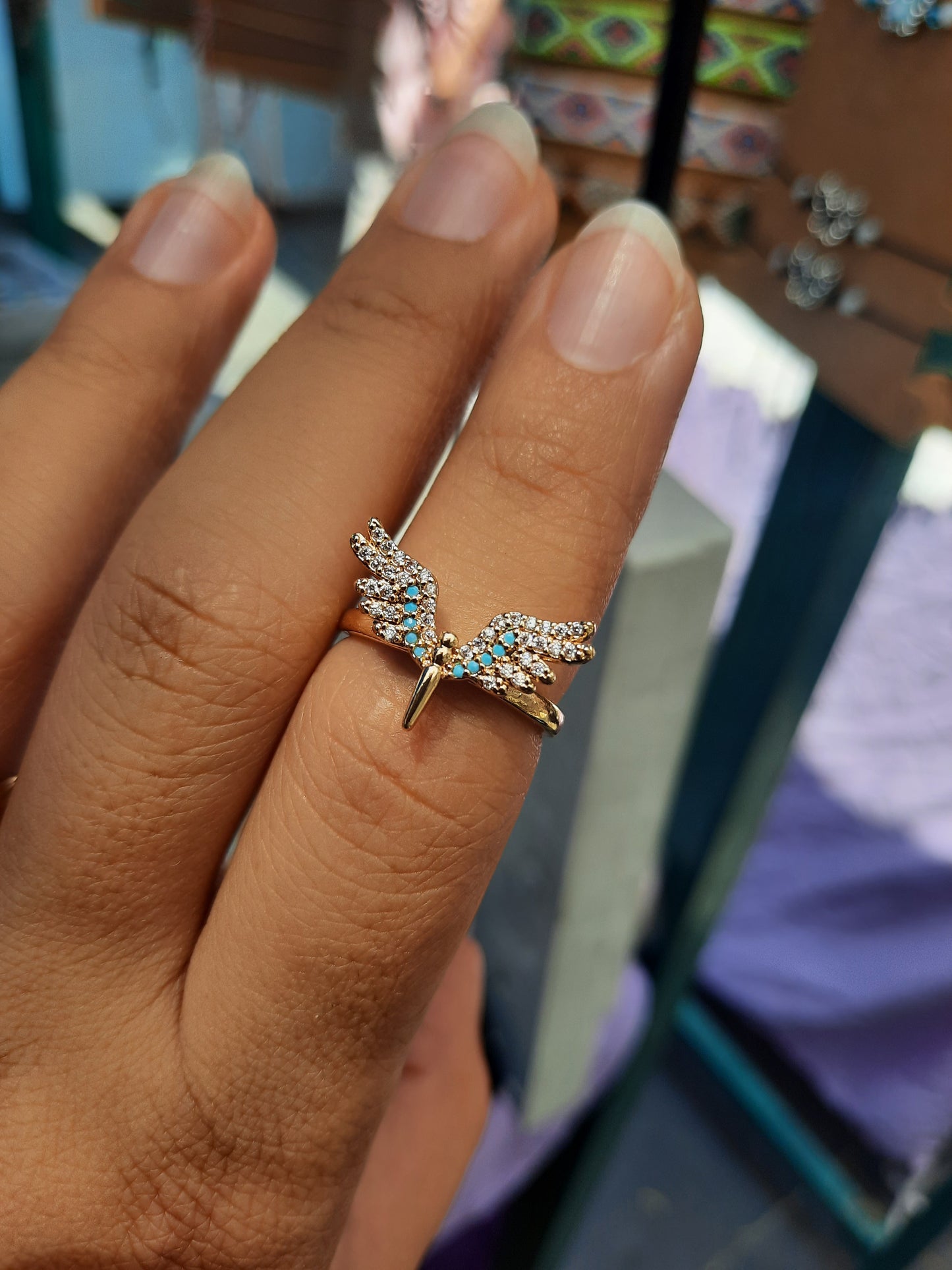 Star-fish gold plated ring