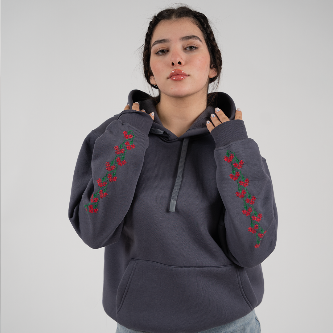 Jouri Hoodie (Flower) - Virtual Bazaar Jordan