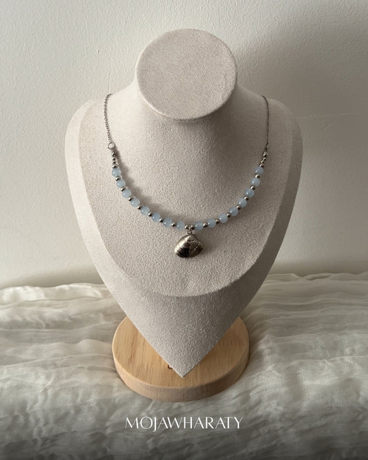 Aquamarine Shell Necklace