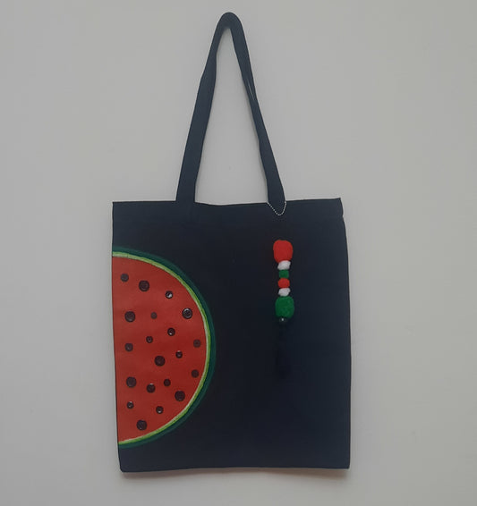 Black Tote bag - Acrylic Paint