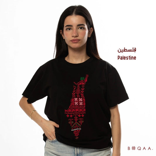 Falastin Black T-shirt - Virtual Bazaar Jordan