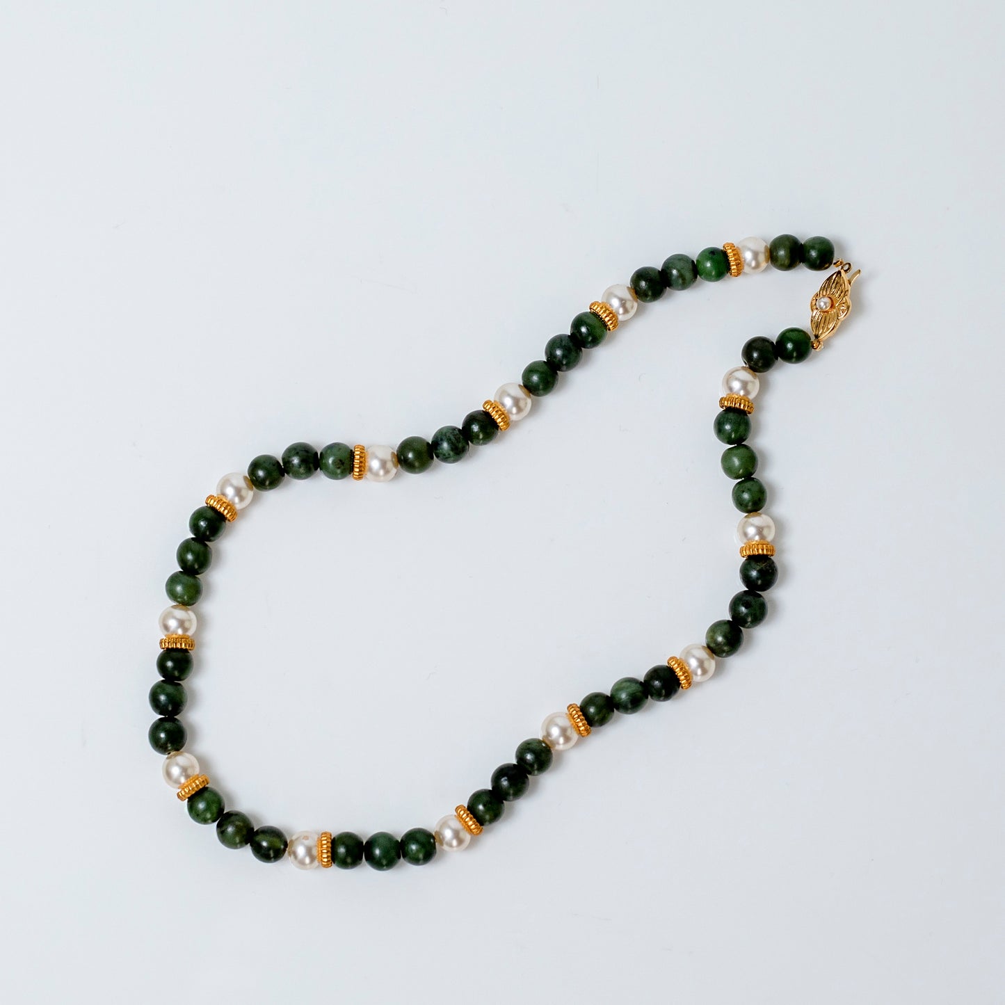 Jade &pearl Necklace, By Fayze's Gemstone