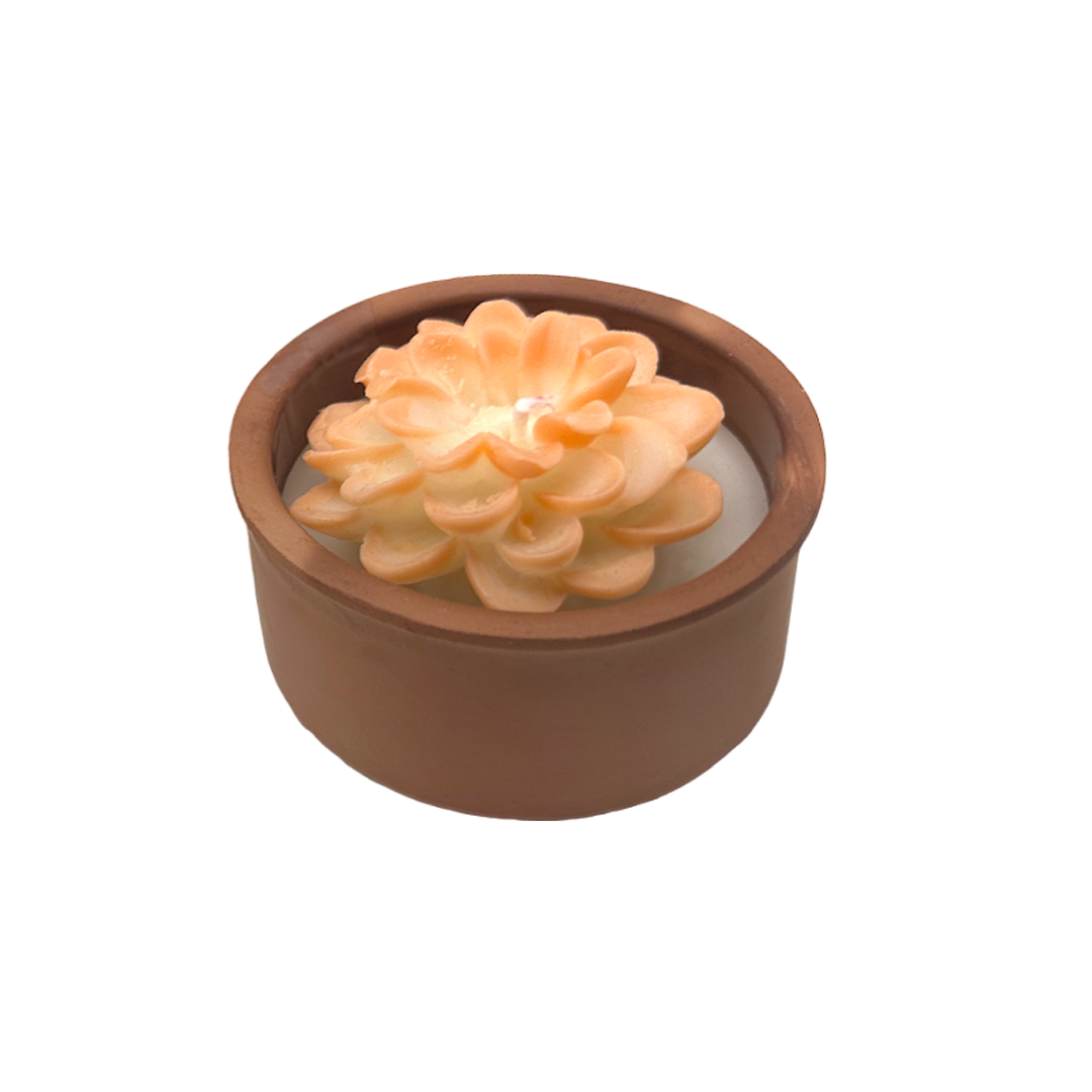 Round Wooden Plate Candle - Virtual Bazaar Jordan