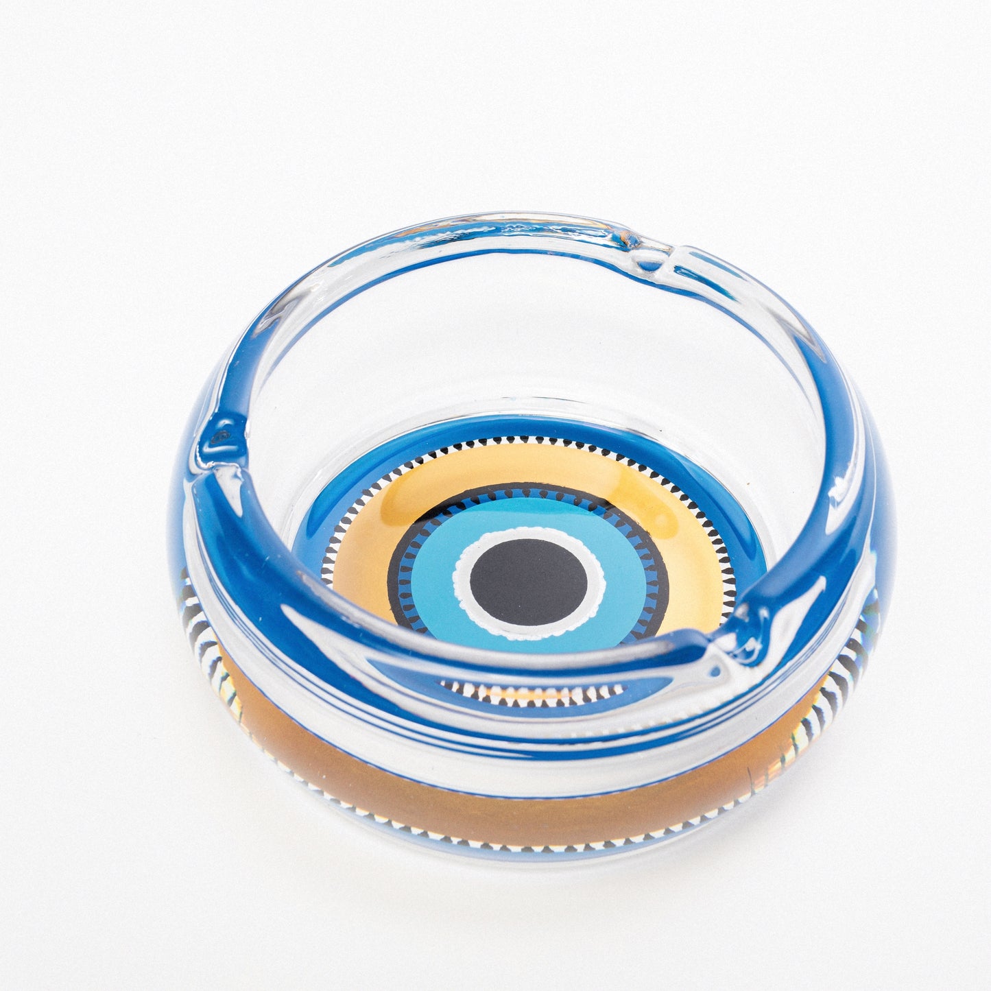 Hand Painted Glass Ashtray, From Kanz