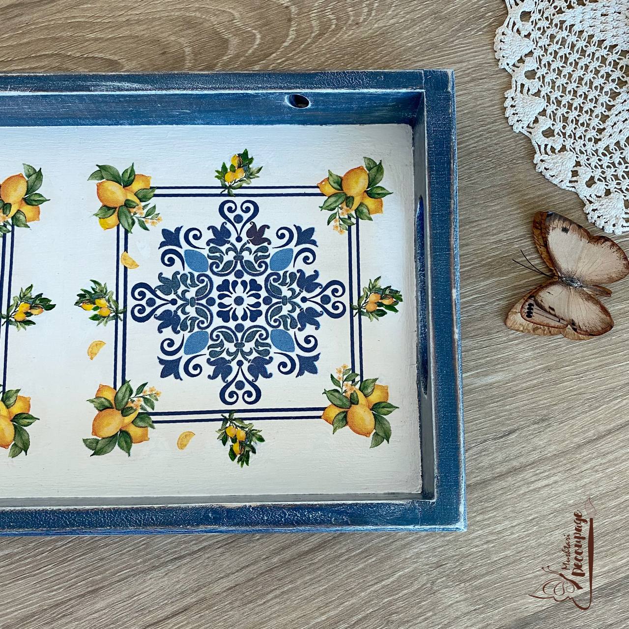 Wooden Tray, From Mushtari Decoupage