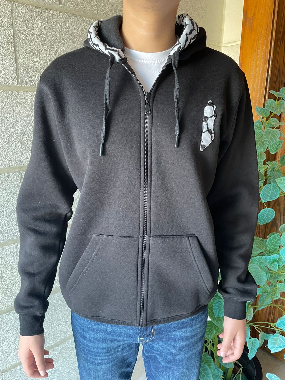 Palestinian Design zip-up Hoodie, by Dimazign