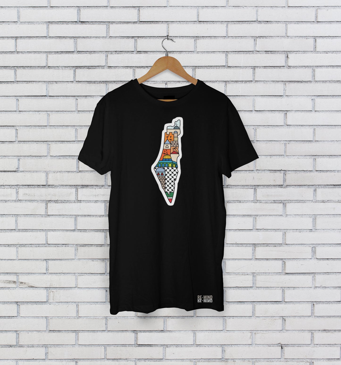 Palestine Map Print Teeshirt - Virtual Bazaar Jordan