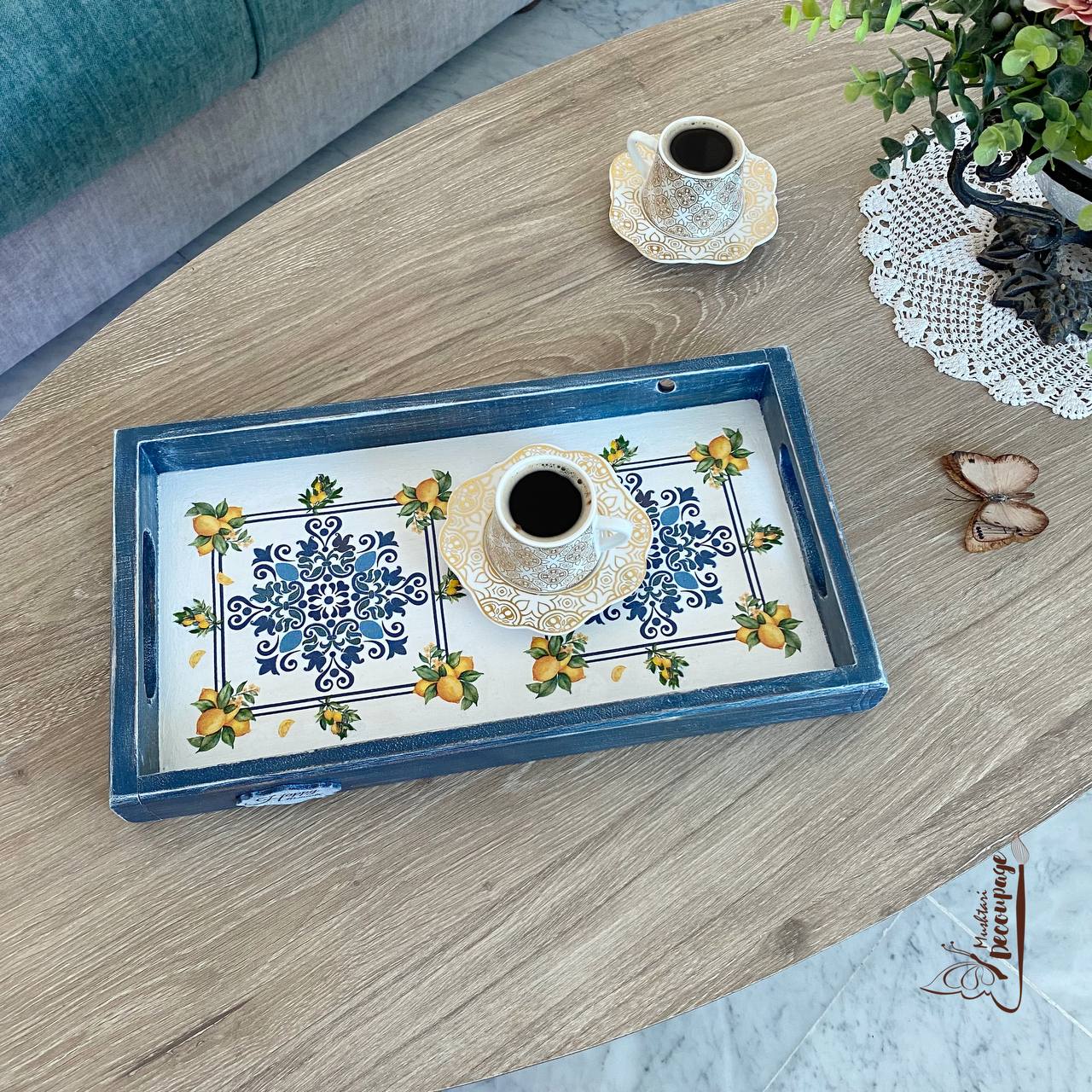 Wooden Tray, From Mushtari Decoupage