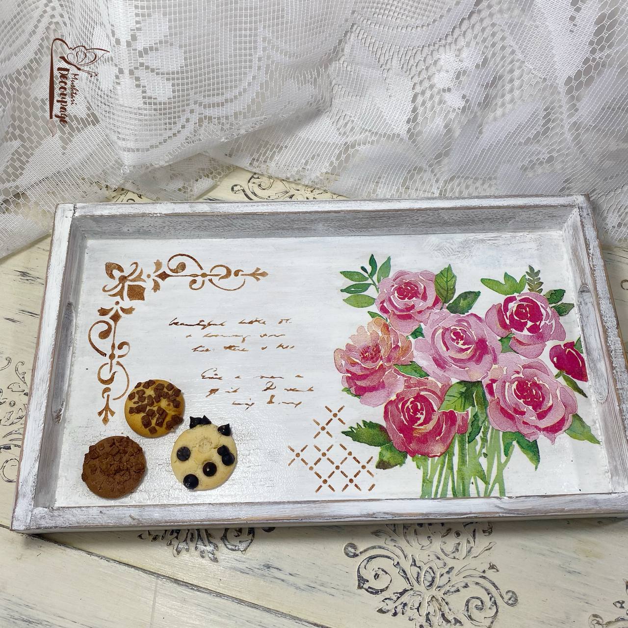 Wooden Tray, From Mushtari Decoupage