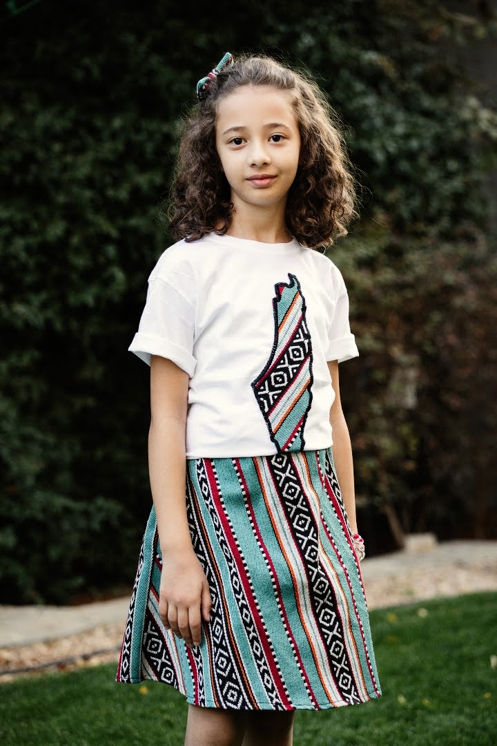 Palestinian Design Kids' Teeshirt with Skirt Set, by Dimazign