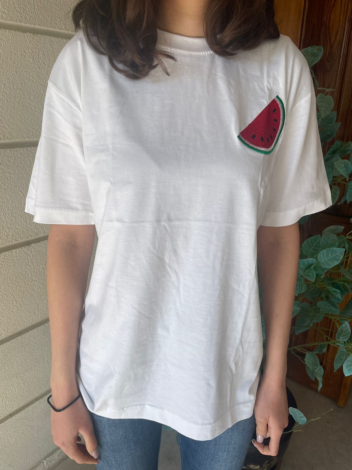 Embroidered Watermelon Shape T-shirt, From Dimazign