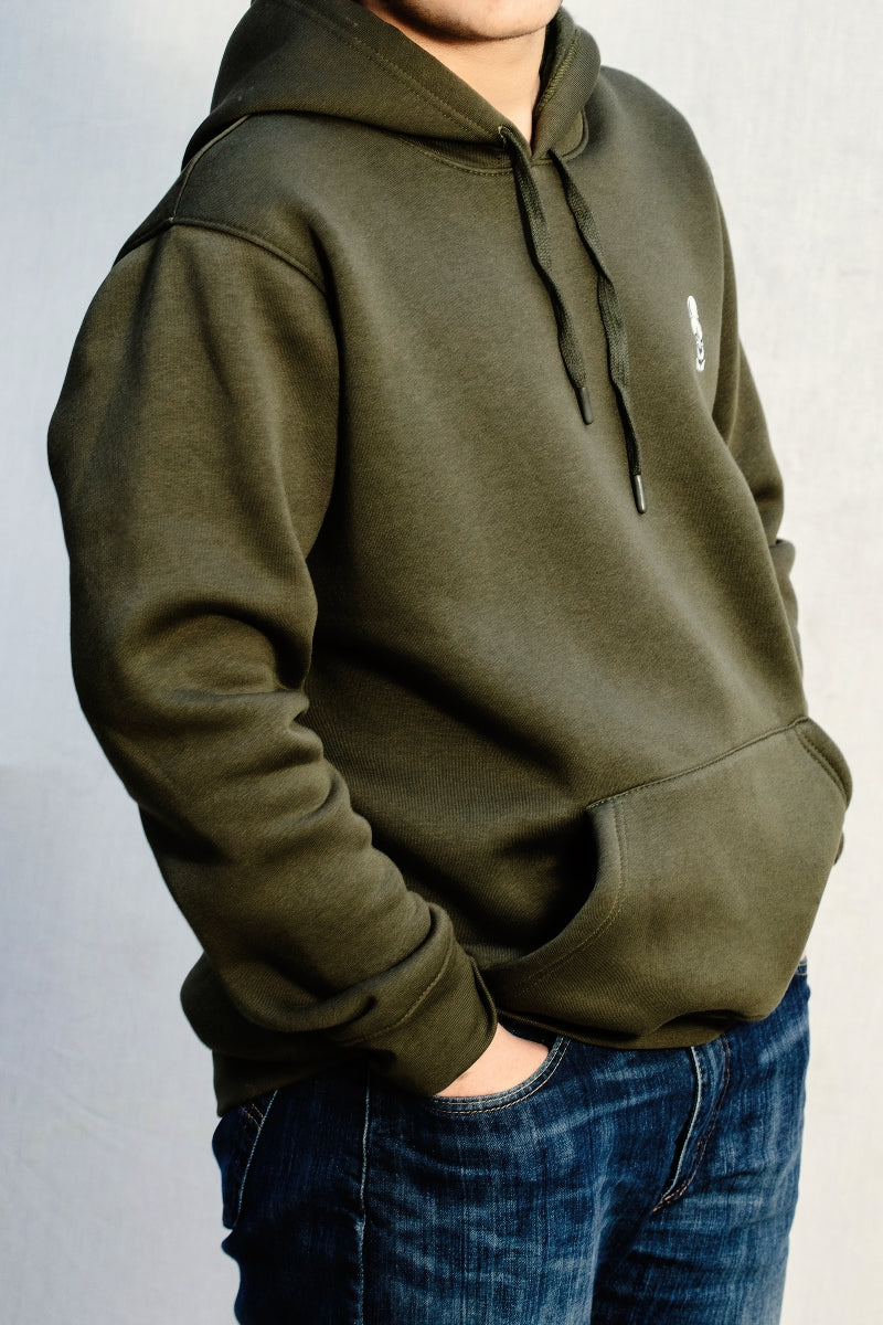 Palestine Handala  Small logo print Khaki Hoodie, From Re-Mind