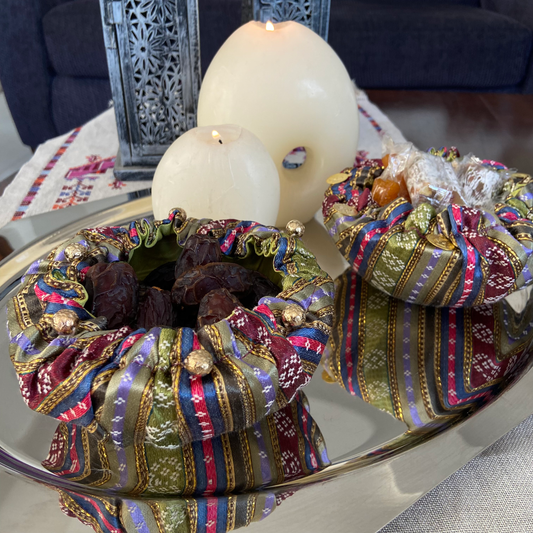 Set of two Sayah dates/ nuts/ chocolate Bowl cover, from Nabila's Creations