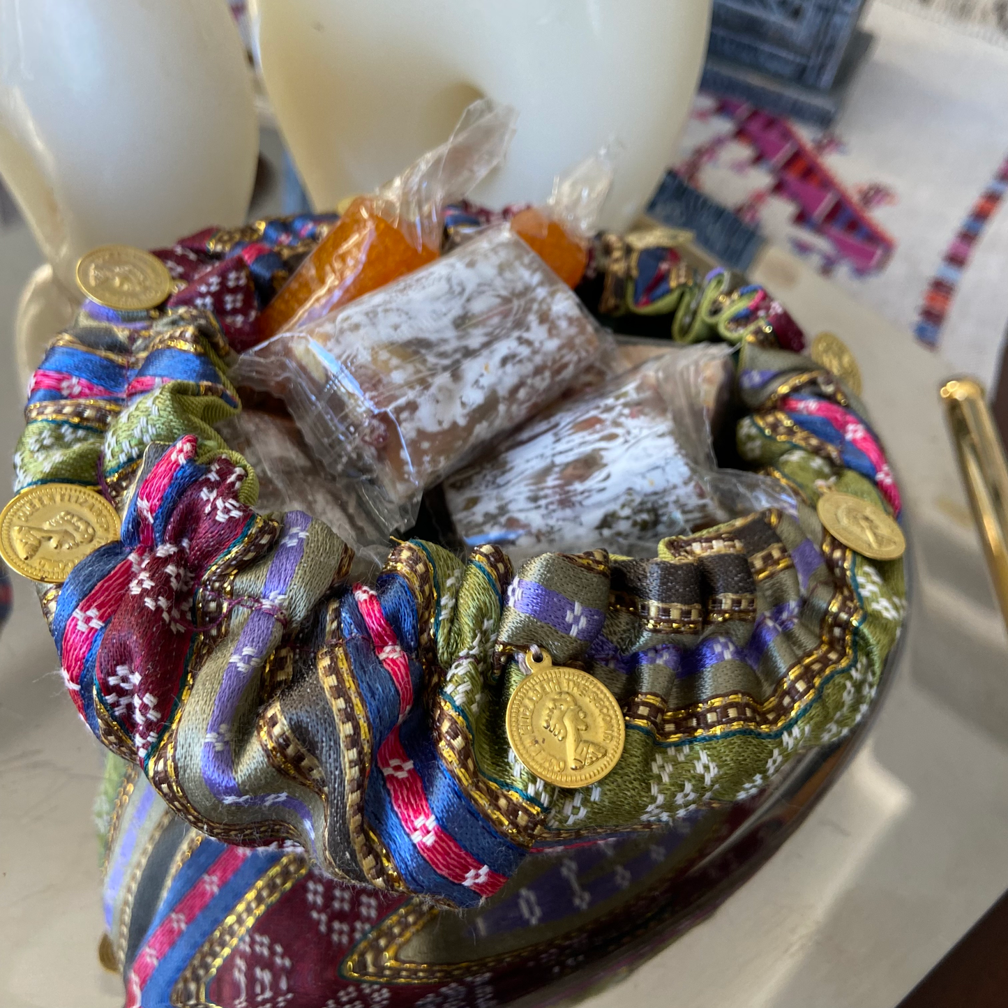 Set of two Sayah dates/ nuts/ chocolate Bowl cover, from Nabila's Creations