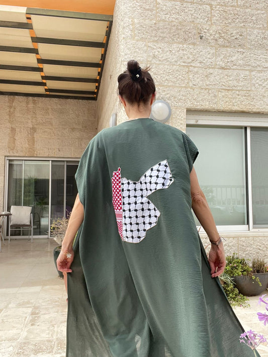 Jordan/Palestine Map Kaftan, From Ruh Al Hatta