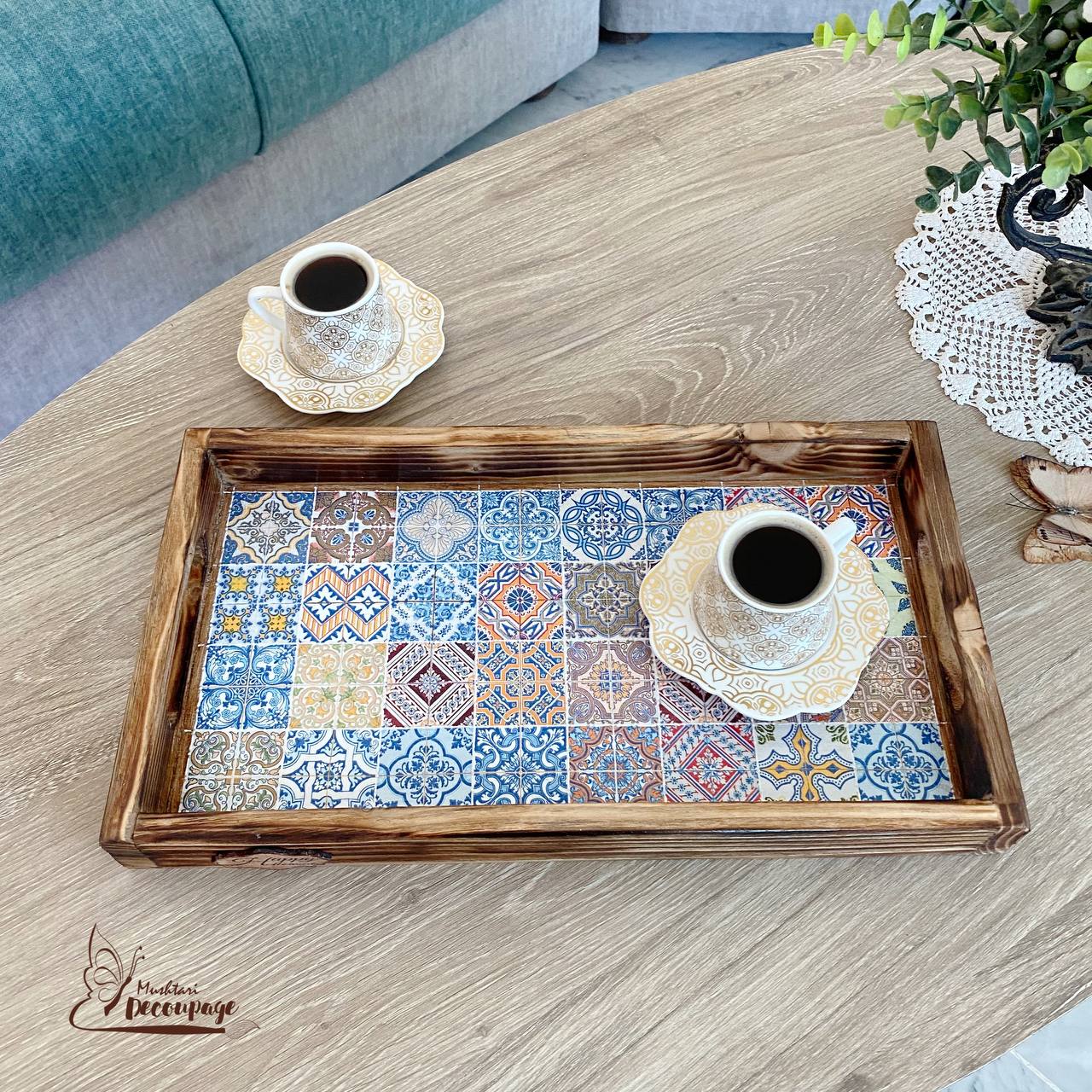 Wooden Tray, From Mushtari Decoupage