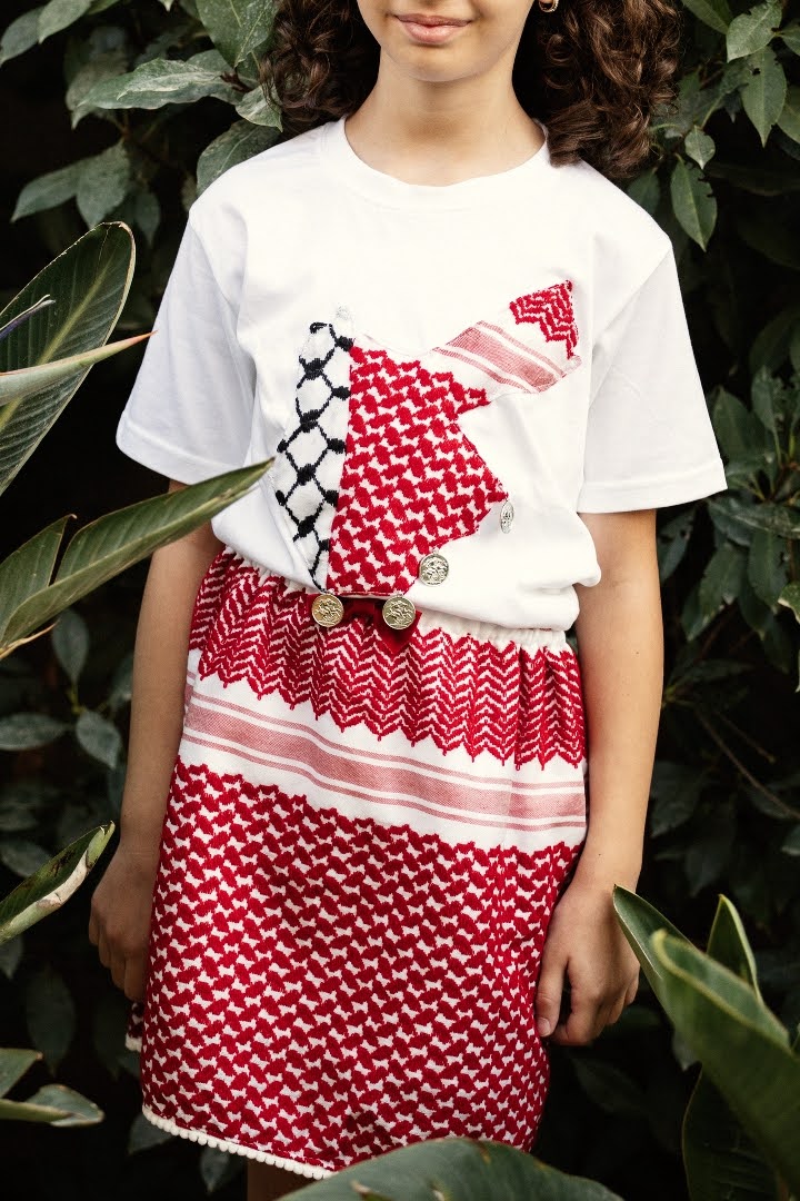 Palestinian/Jordanian Design kids Teeshirt Plus Skirt Set, by Dimazign