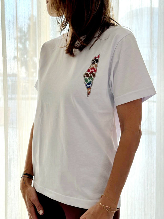 Handala And Palestine Map T-shirt, From Ruh Al Hatta