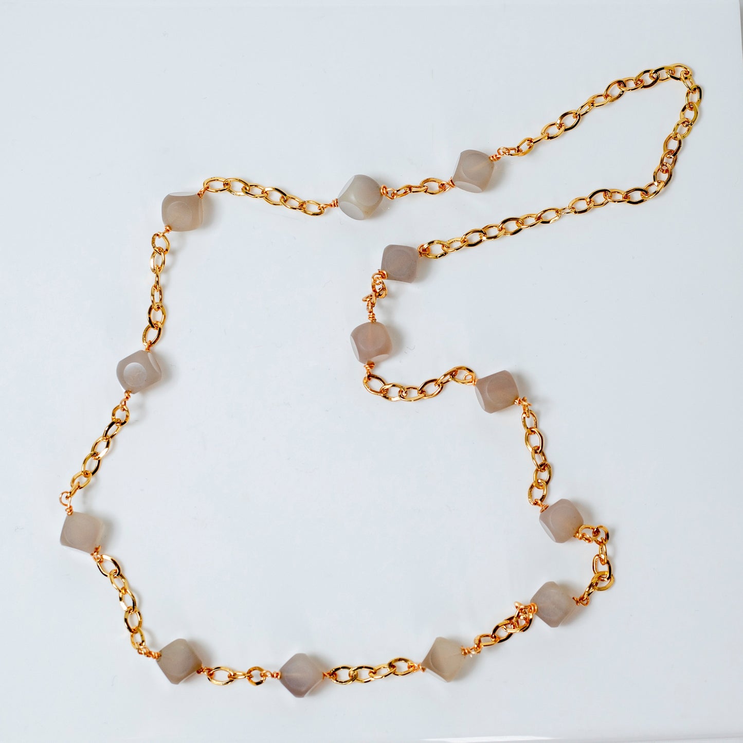 Pure Agate With Gold Plated Chain, By Fayze's Gemstone