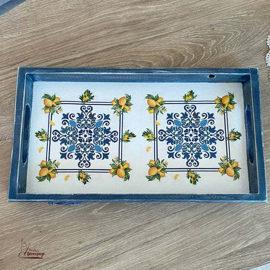 Wooden Tray, From Mushtari Decoupage