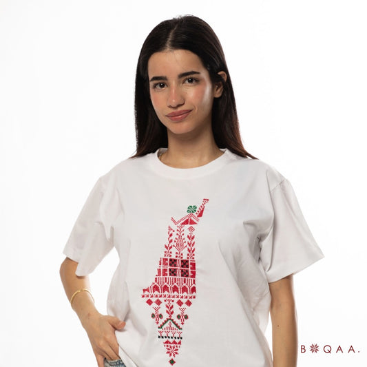 Falastin White T-shirt - Virtual Bazaar Jordan