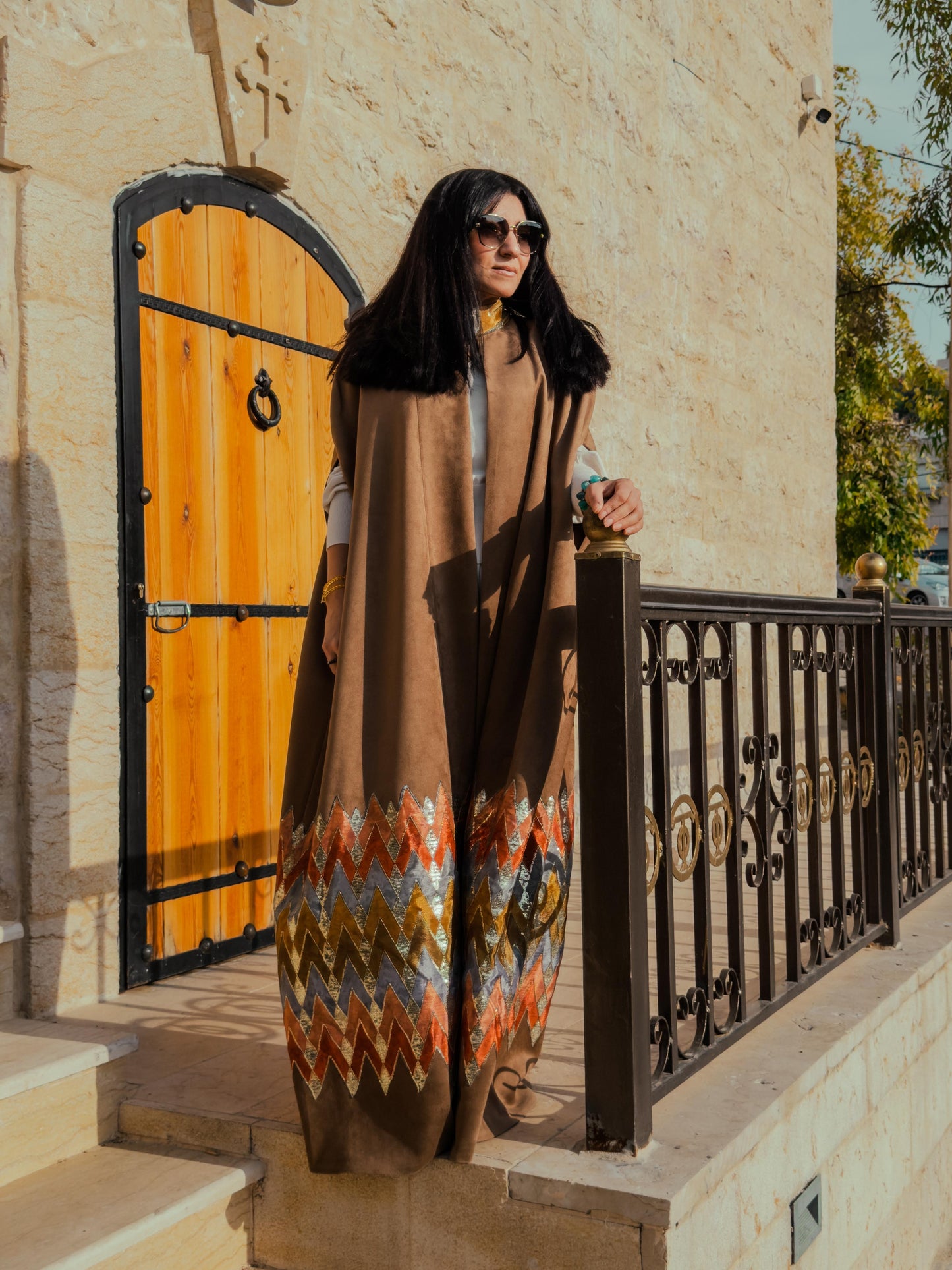 Brown Velvet Abaya, By Wisam Collection