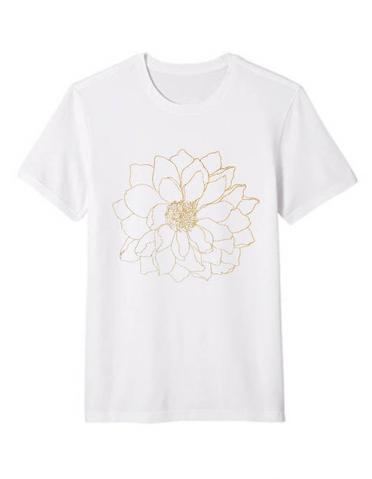 Gardenia Gold Flower Tshirt - From Re-Mind