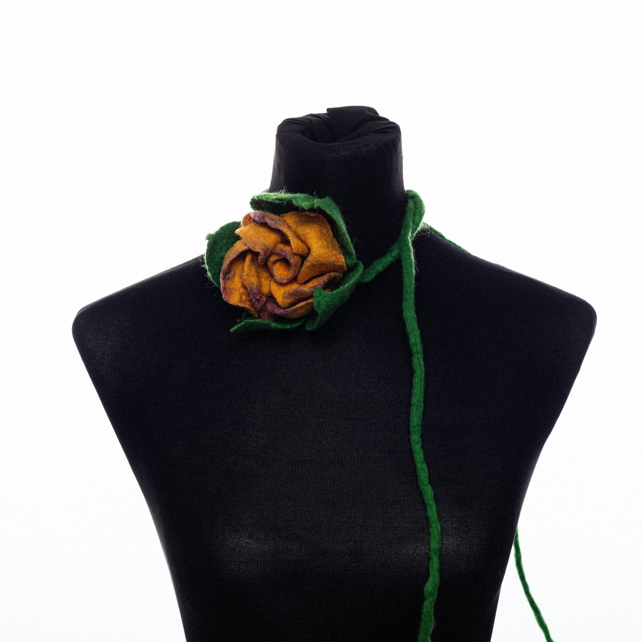 Wetfelted Flower Accessory for Head Or Neck - Virtual Bazaar Jordan