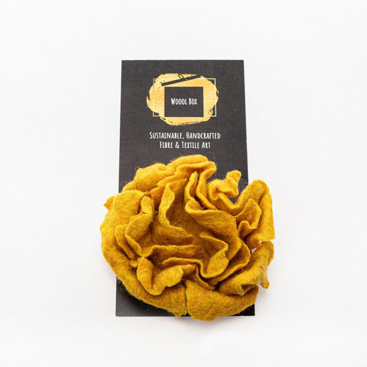 Wetfelted Yellow Big Brooch - Virtual Bazaar Jordan