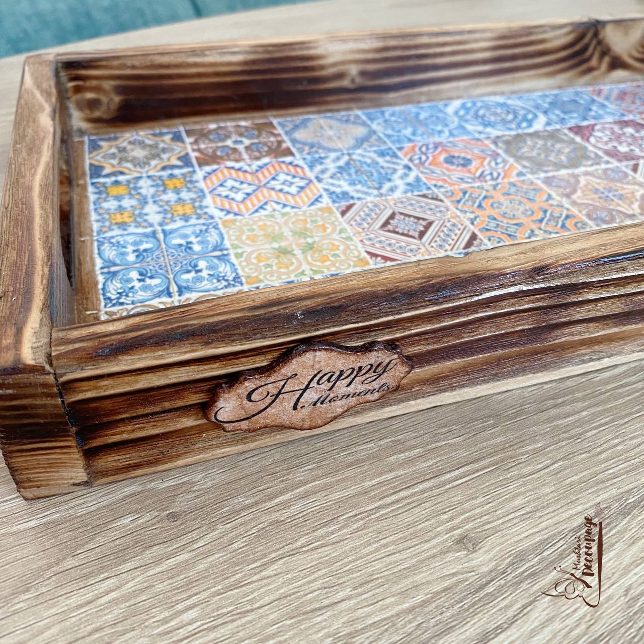 Wooden Tray, From Mushtari Decoupage