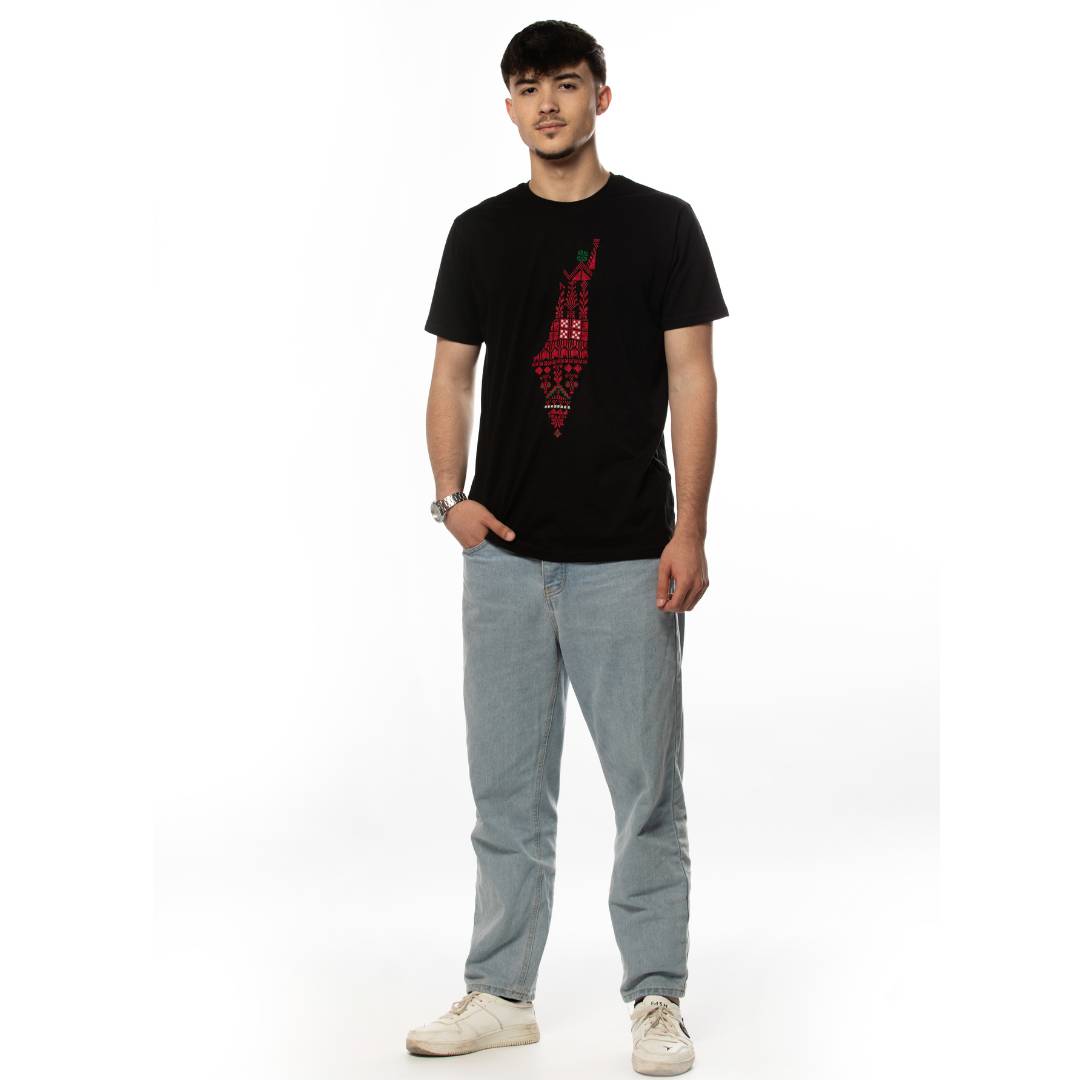 Men Falastin Black T-Shirt - Virtual Bazaar Jordan